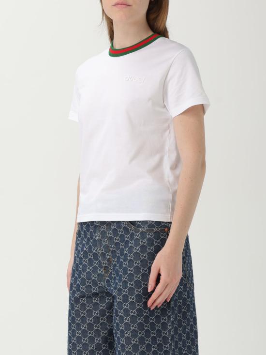 25SS 구찌 웹 저지 티셔츠  819551XJG5W 9692 White - GUCCI