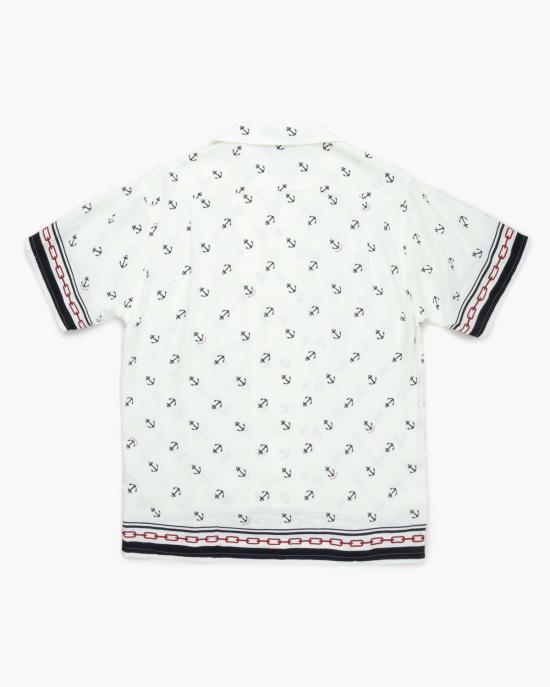  Blue Blue Japan 반팔 셔츠 블루 블루 재팬 체인 & 앵커 알로하  화이트 - OTHER BRANDS