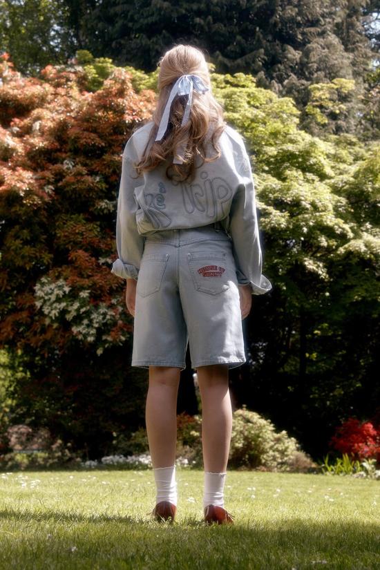  하우스오브써니 데님 숏팬츠 하우스 오브 서니 선다운 데님 반바지 라이트 브리즈 워시 - HOUSE OF SUNNY