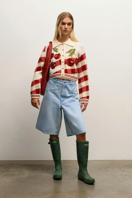  하우스오브써니 데님 숏팬츠 하우스 오브 서니 선다운 데님 반바지 라이트 브리즈 워시 - HOUSE OF SUNNY