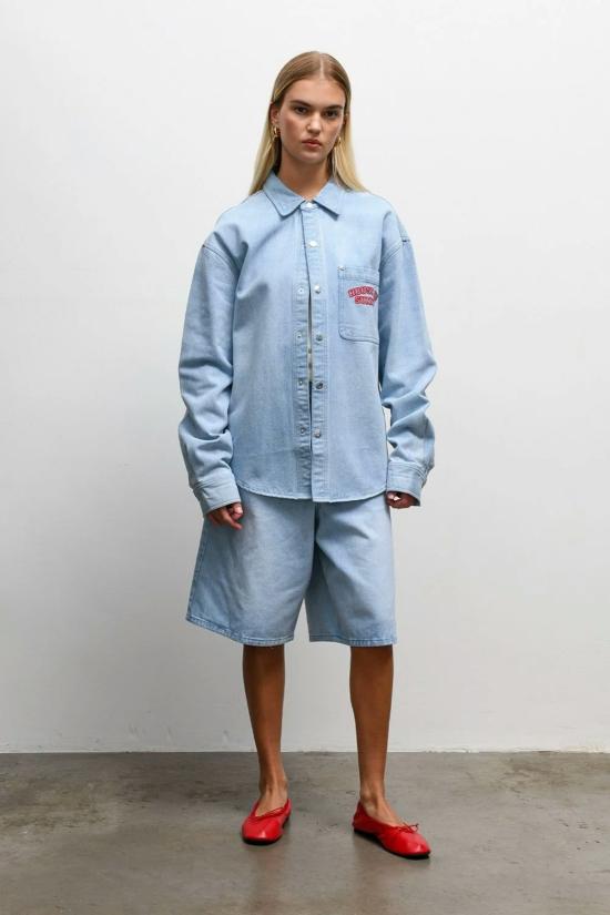  하우스오브써니 데님 숏팬츠 하우스 오브 서니 선다운 데님 반바지 라이트 브리즈 워시 - HOUSE OF SUNNY