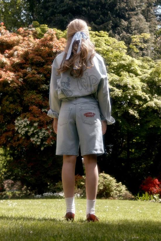  하우스오브써니 데님 숏팬츠 하우스 오브 서니 선다운 데님 반바지 라이트 브리즈 워시 - HOUSE OF SUNNY