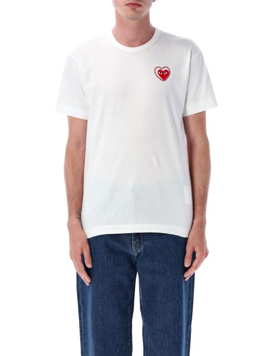 26SS 꼼데가르송 반팔 티셔츠 AX T802 051 2 WHITE RED DOM - COMME DES GARCONS