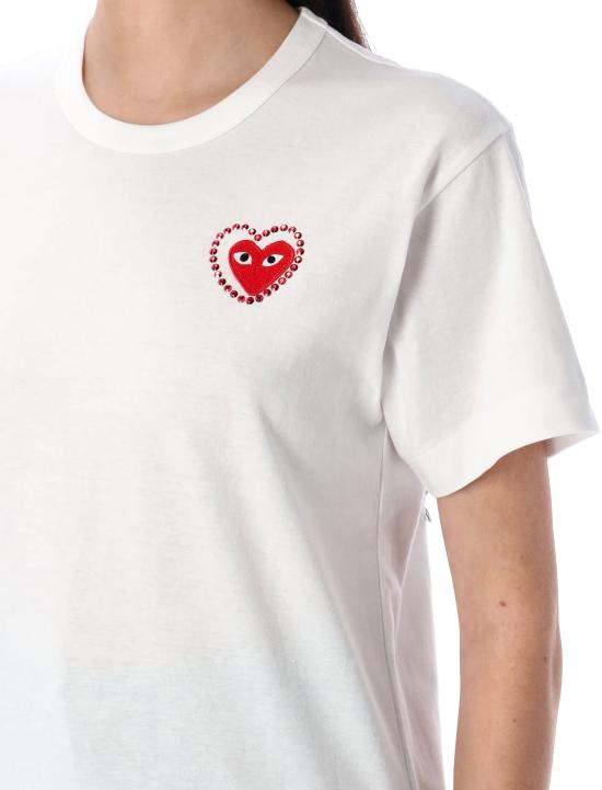 26SS 꼼데가르송 반팔 티셔츠 AX T802 051 2 WHITE RED DOM - COMME DES GARCONS