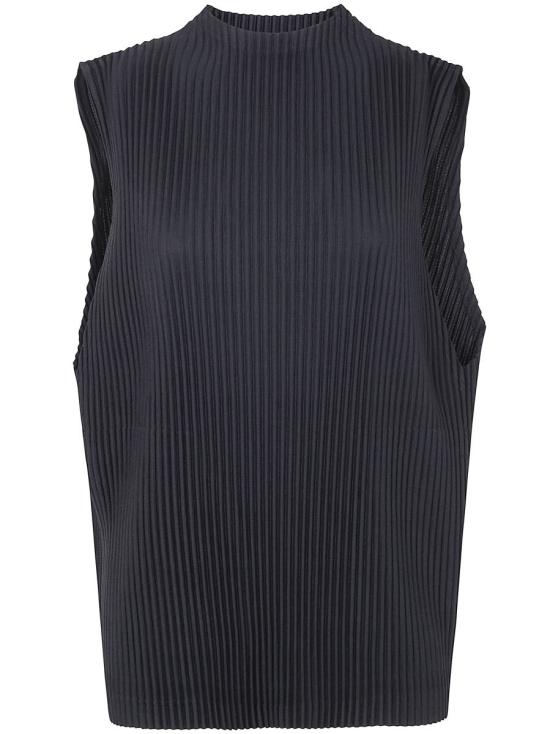 25SS 옴므 플리세 이세이 미야케 민소매 티셔츠 HP56JK11815 BLACK DOM