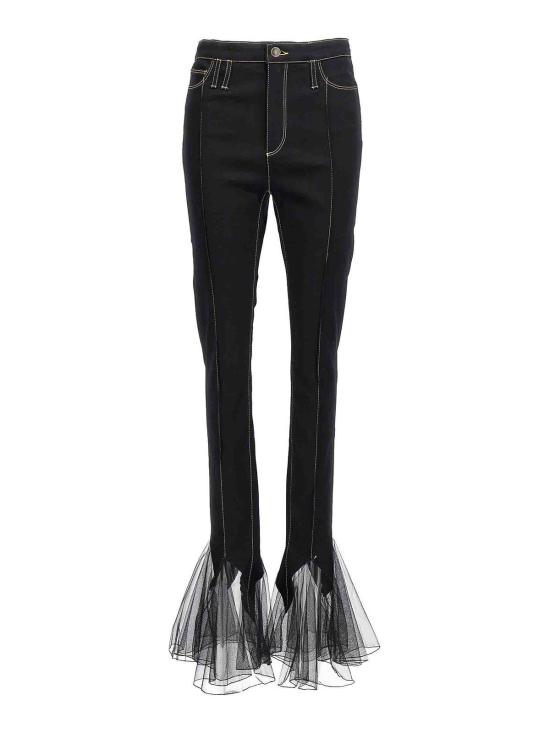  넨시 도자카 스트레이트 팬츠 NDAW24DEN014BLACKOVERDYE Black