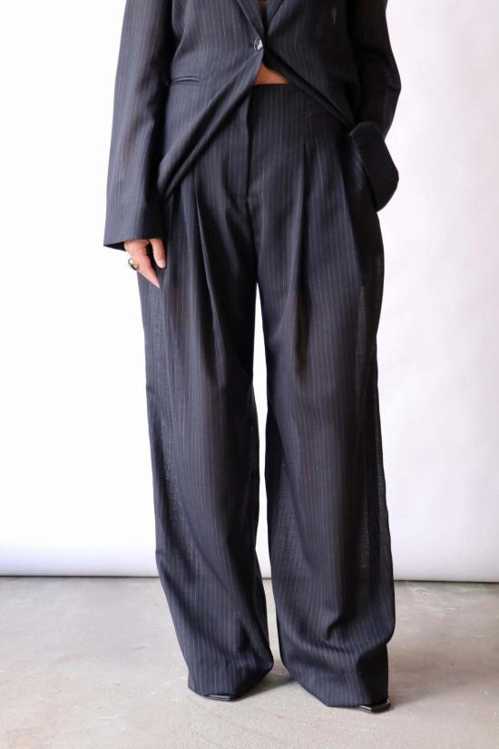  티더블유피 스트레이트 팬츠 Twp Carrie의 울 보일 팬츠 미드나잇/화이트