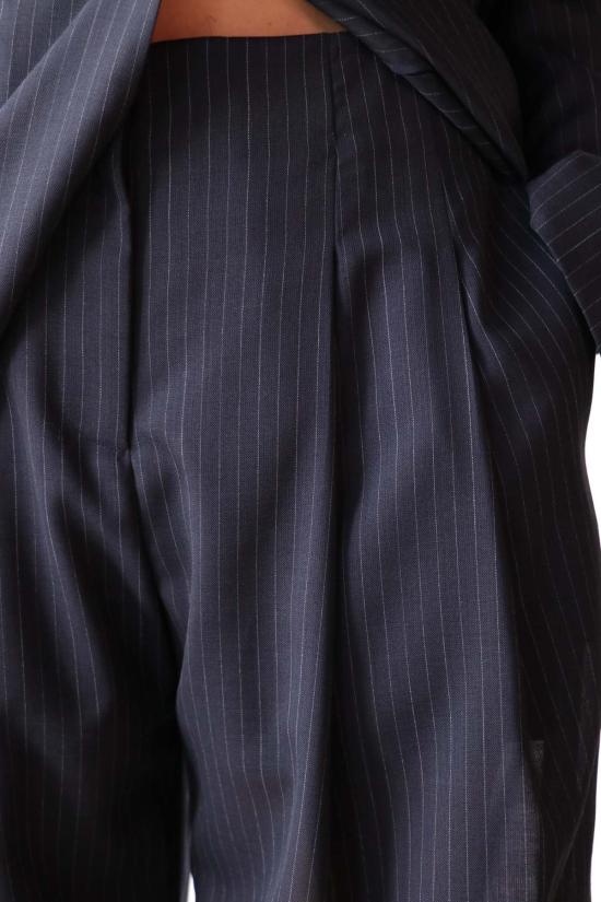  티더블유피 스트레이트 팬츠 Twp Carrie의 울 보일 팬츠 미드나잇/화이트 - TWP