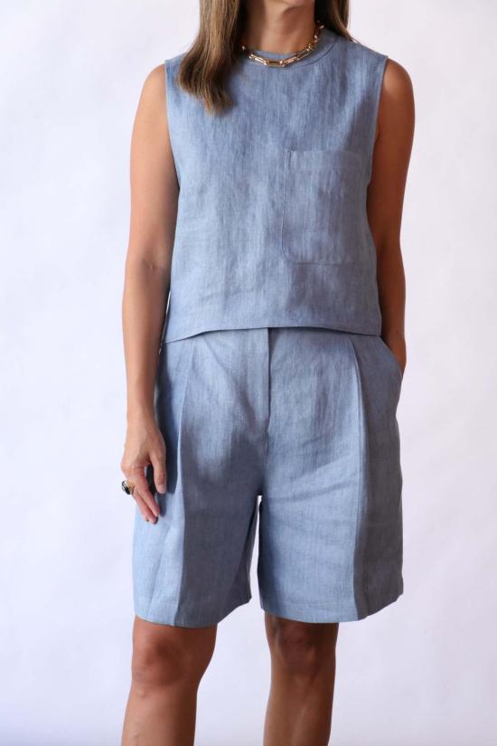  티더블유피 숏팬츠 타운 피셔 쇼트 라이트 인디고 - TWP