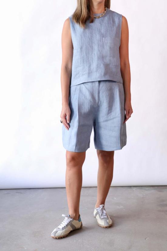  티더블유피 숏팬츠 타운 피셔 쇼트 라이트 인디고 - TWP