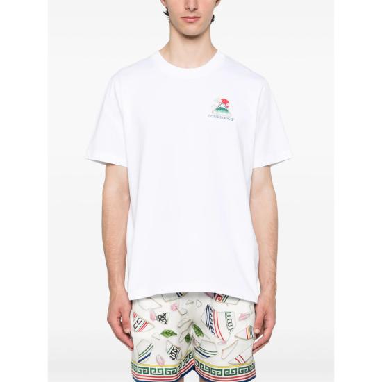 25FW 카사블랑카 반팔 티셔츠 JTS 001 04 WHITE - CASABLANCA