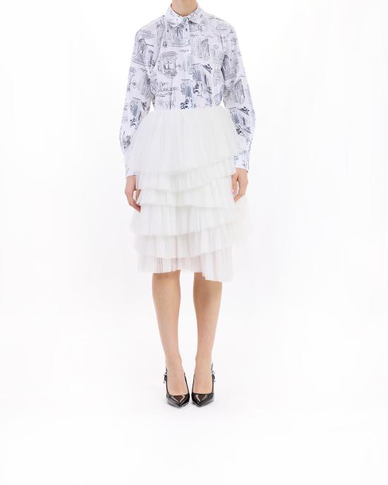 25SS 칼라거펠트 미디 스커트 A2W12026 100 BIANCO - KARL LAGERFELD