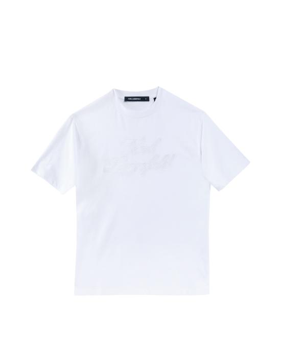 25SS 칼라거펠트 반팔 티셔츠 KM755133 552225 10 white BIANCO