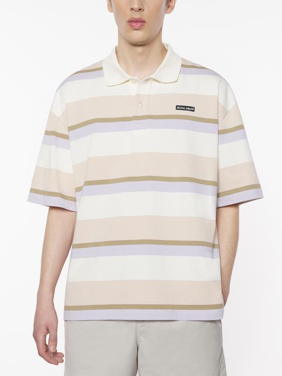  메종키츠네 반팔 티셔츠 OM00206KJ70190233 SOFT MAUVE CARDAMONE DOM - MAISON KITSUNE