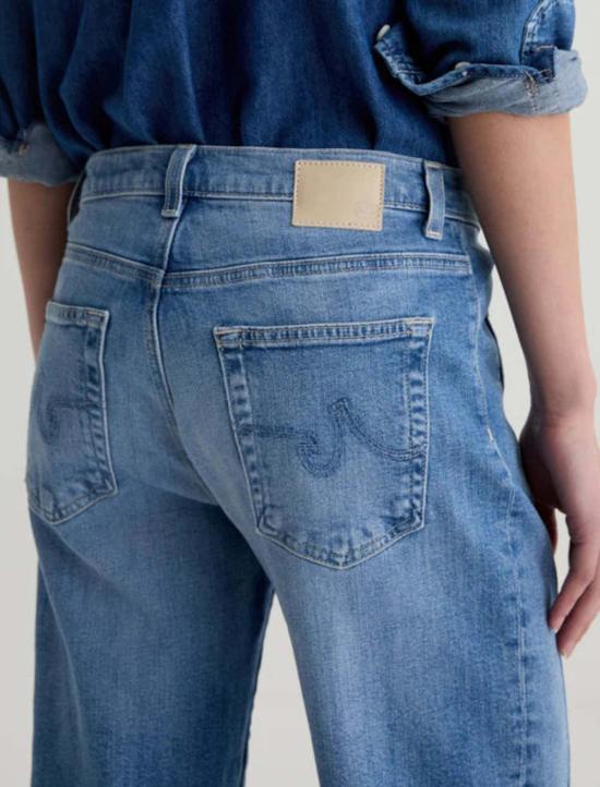  아드리아노 골드슈미드 데님 팬츠 Ag Jeans Saige 와이드 레그 크롭 패널 진 - ADRIANO GOLDSCHMIED