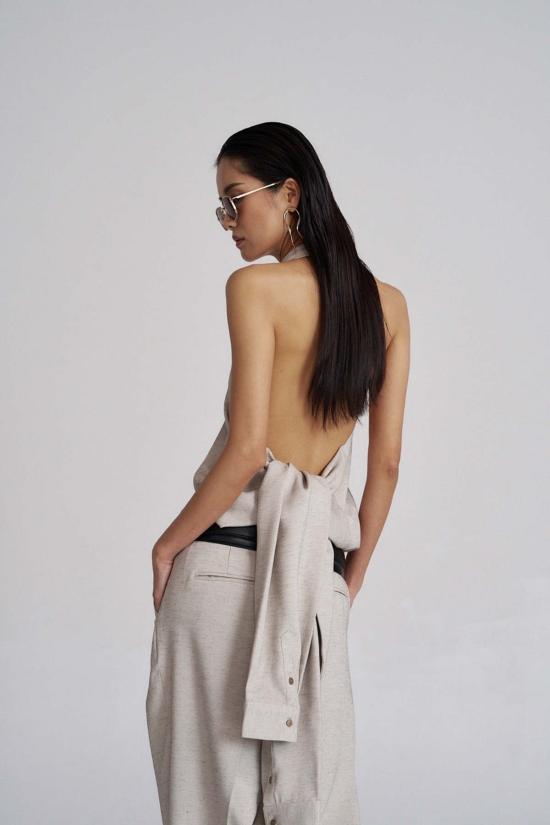  더 엔케이씨 스토어 민소매 티셔츠 Nkc Store 보니 리넨 홀터 탑 - The NKC Store