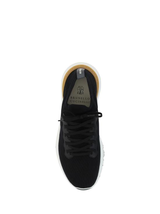 26FW 브루넬로 쿠치넬리 코튼 니트 세미 폴리쉬드 카프스킨 러너 MZUPMBO252 CIK10 BLACK - BRUNELLO CUCINELLI