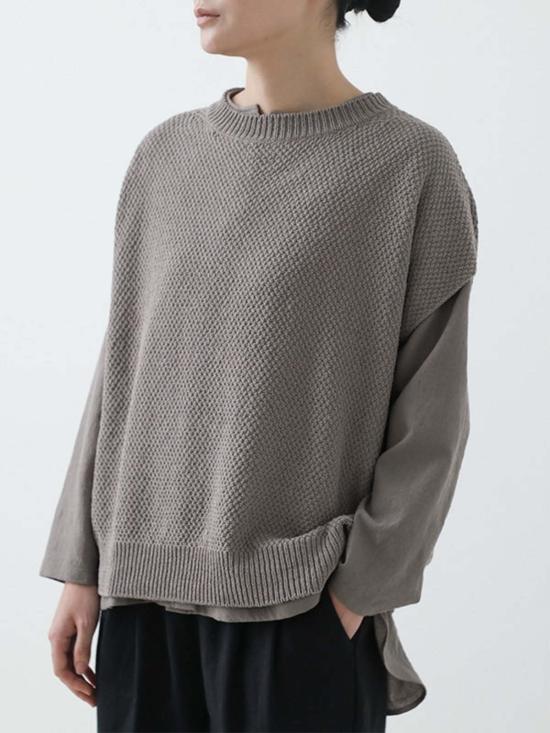  에밤에바 베스트 에바 에바 모스 스티치 조끼 오터 그레이 - EVAM EVA