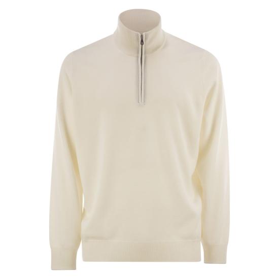 25FW 브루넬로 쿠치넬리 집업 니트 M2200124 CREAM