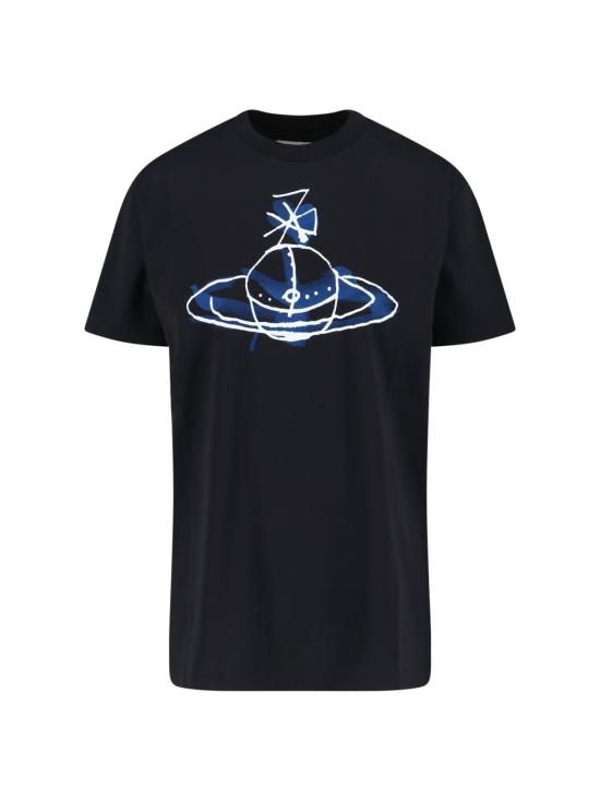 25FW 비비안웨스트우드 반팔 티셔츠 3G01003W J001M N401 Black