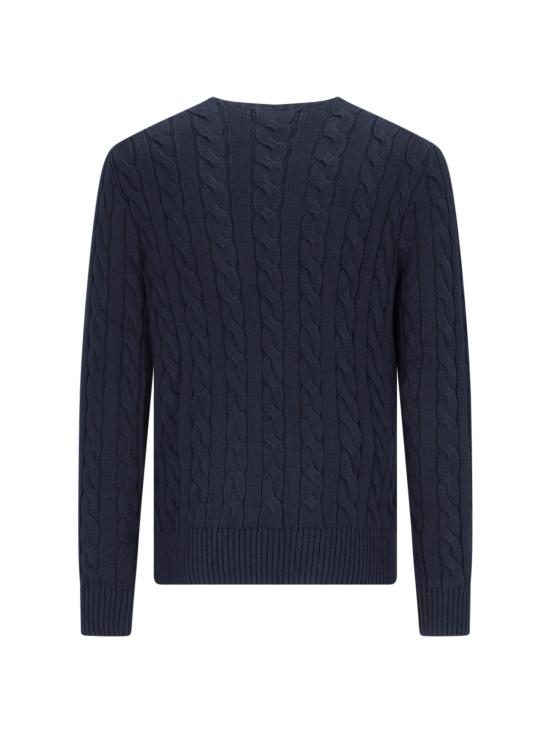 25FW 폴로 랄프로렌 로고 자수 케이블 니트 스웨터 710 775885 001 Blue - POLO RALPH LAUREN