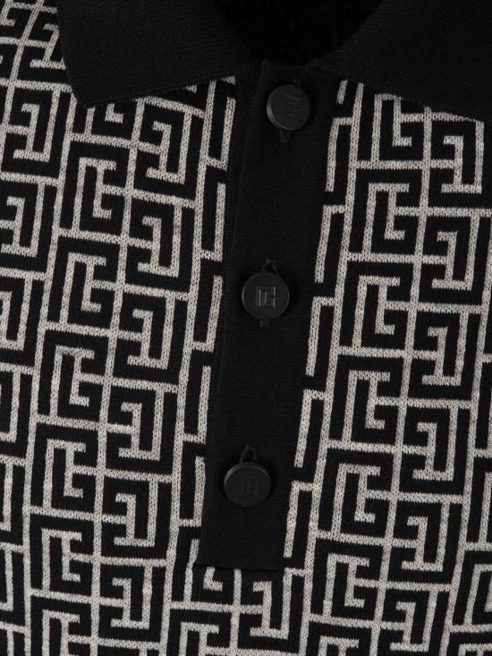 25FW 발망 반팔 셔츠 FH1GB020KI80 GFEIVOIRE NOIR BLACK WHITE - BALMAIN