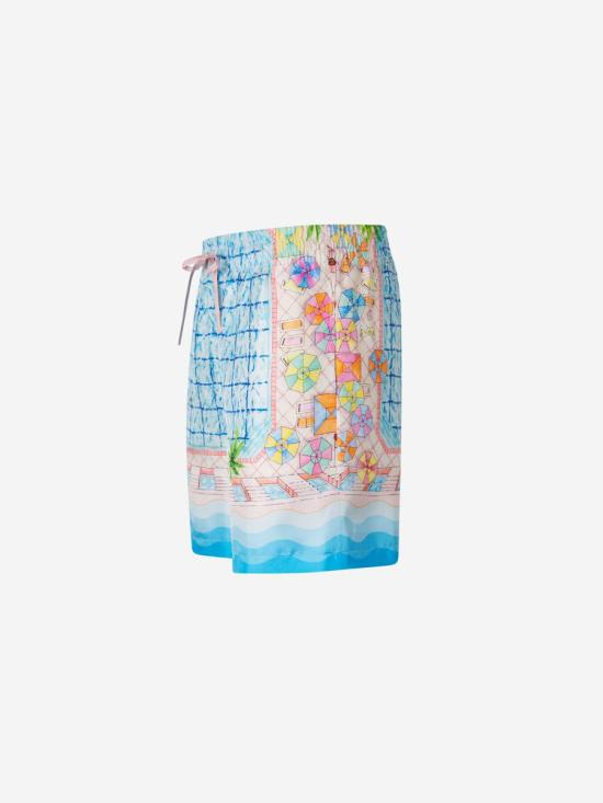 24FW 카사블랑카 숏팬츠 MPF24TR012 03 BLUE - CASABLANCA