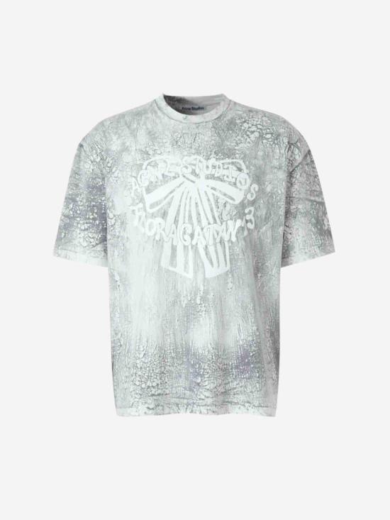 25SS 아크네 스튜디오 반팔 셔츠 FN UX TSHI000078 BM0FADED BLACK BLACK WHITE