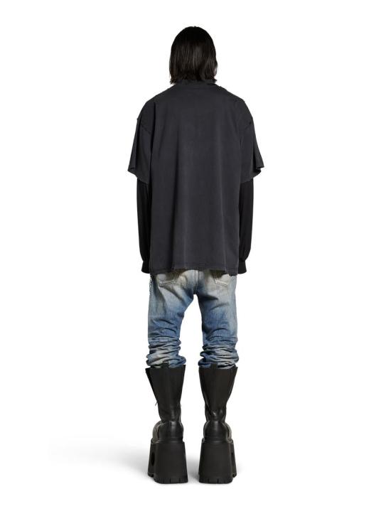 25SS 발렌시아가 반팔 셔츠 787349TRVS8 1013Faded Wa Black - BALENCIAGA