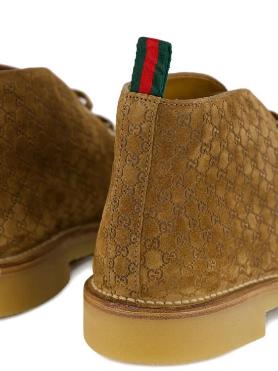 25FW 구찌 웹 앵클 부츠 831283 AAEYC2842 Brown - GUCCI