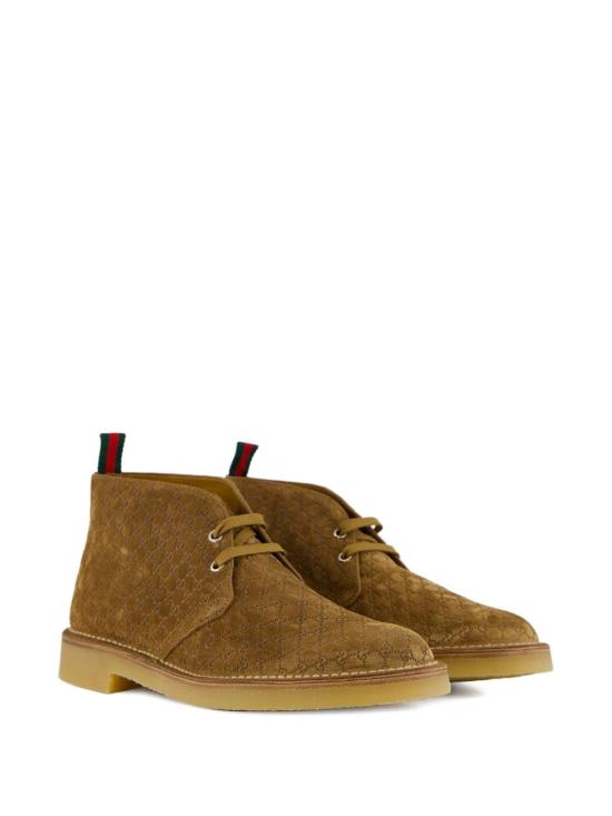 25FW 구찌 웹 앵클 부츠 831283 AAEYC2842 Brown - GUCCI