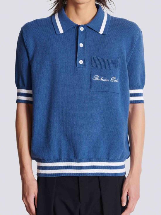 25SS 발망 반팔 셔츠 EH1GB046KF96EH1GB046KF96DELETED SIVMarine NAVY BLUE - BALMAIN