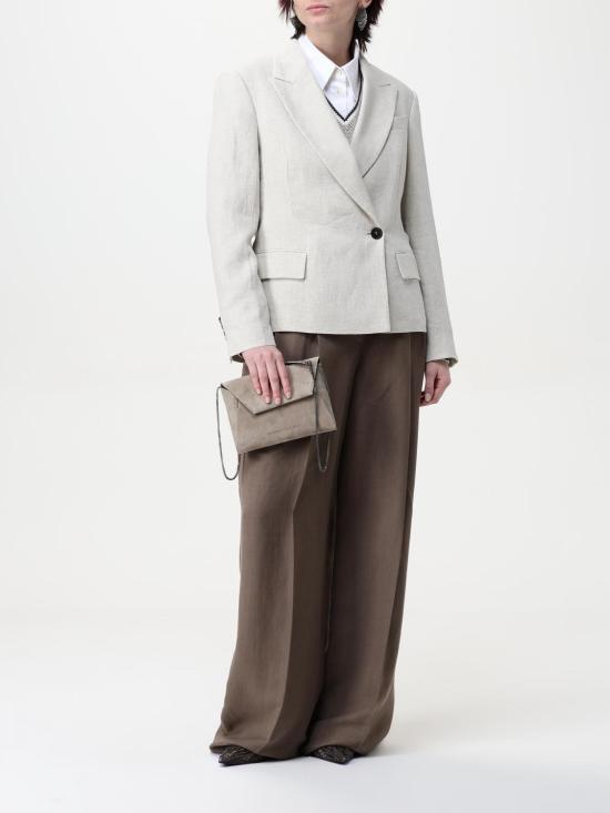 26SS 브루넬로 쿠치넬리 모닐레 장식 BC Duo 파우치 MWDLD2722 C5859 Ice - BRUNELLO CUCINELLI