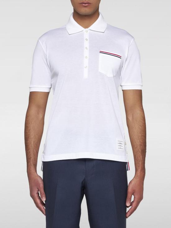 25FW 톰브라운 폴로 티셔츠 MJP022A01455 100 White