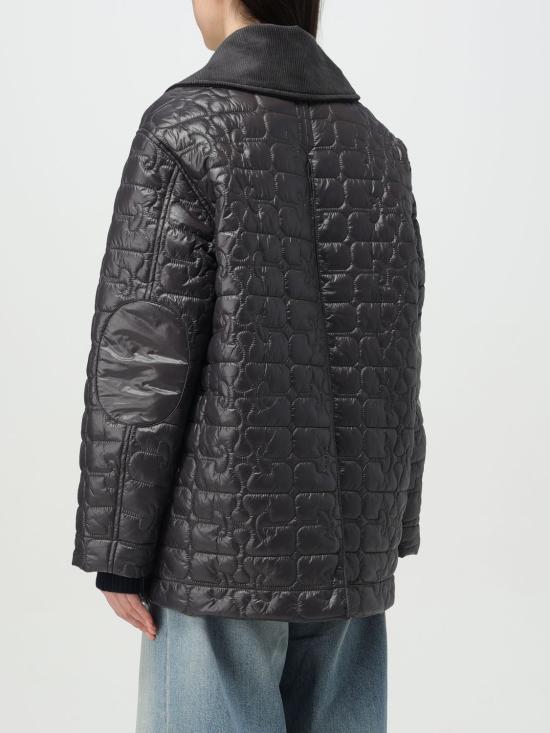25FW 가니 샤이니 퀼트 미디 자켓 W0343 252 Charcoal - GANNI