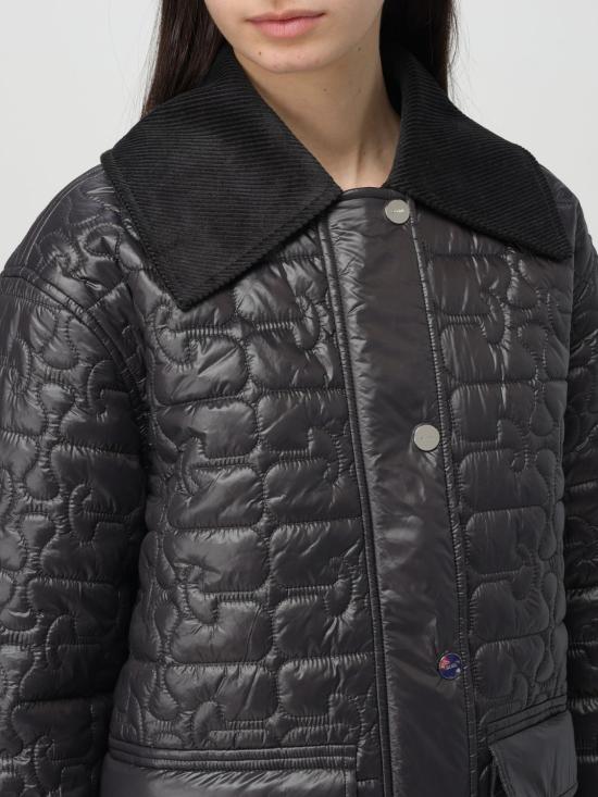 25FW 가니 샤이니 퀼트 미디 자켓 W0343 252 Charcoal - GANNI