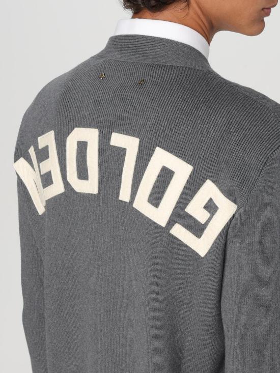 26SS 골든구스 코튼 니트 V넥 버튼 가디건 GMP00946P00066260304 Grey - GOLDEN GOOSE