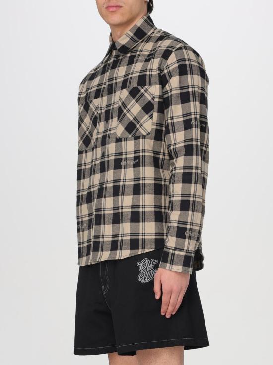 25FW 오프화이트 긴팔 셔츠 OMGE030C99FAB001 1900 Beige - OFF WHITE