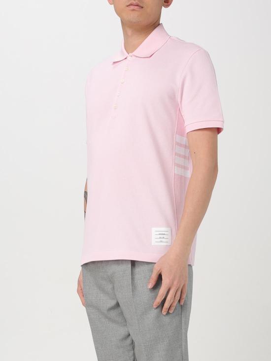 26SS 톰브라운 클래식 피케 4바 숏슬리브 폴로 티셔츠 MJP110P00050 680 Pink - THOM BROWNE