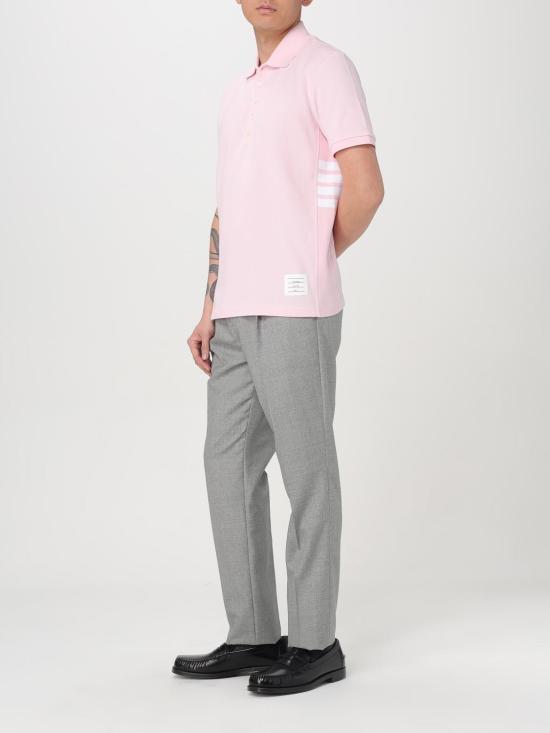 26SS 톰브라운 클래식 피케 4바 숏슬리브 폴로 티셔츠 MJP110P00050 680 Pink - THOM BROWNE