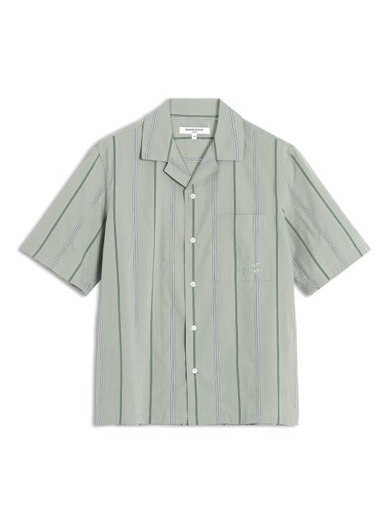 메종키츠네 반팔 셔츠 OM00421WC5029 0078 VERT DE GRIS