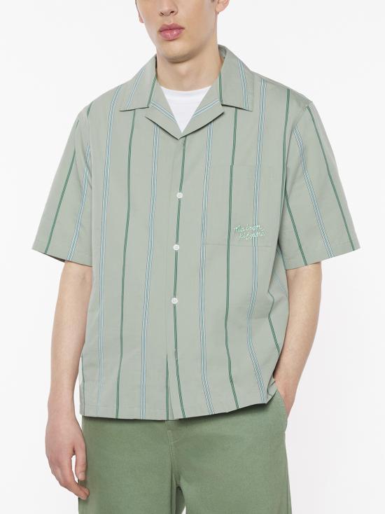  메종키츠네 반팔 셔츠 OM00421WC5029 0078 VERT DE GRIS - MAISON KITSUNE