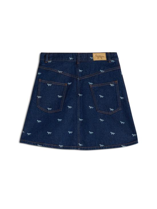  메종키츠네 숏 스커트 OW01501WD4014 0202 DARK LASER PROFILE FOX - MAISON KITSUNE