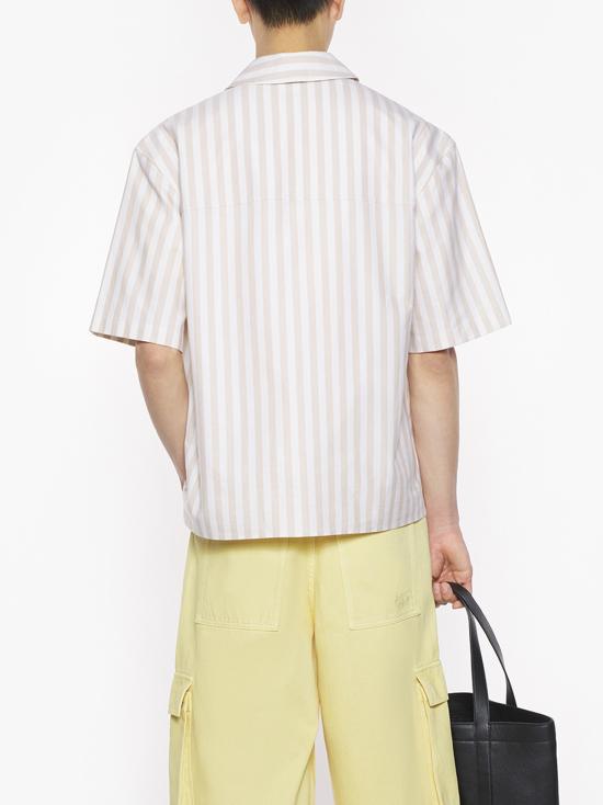  메종키츠네 반팔 셔츠 OM00429WC5045 0189 CORK STRIPE - MAISON KITSUNE