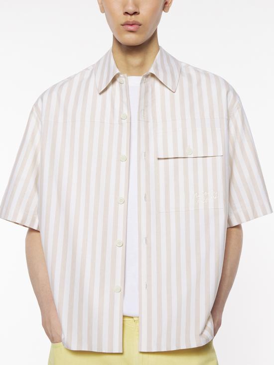  메종키츠네 반팔 셔츠 OM00429WC5045 0189 CORK STRIPE - MAISON KITSUNE