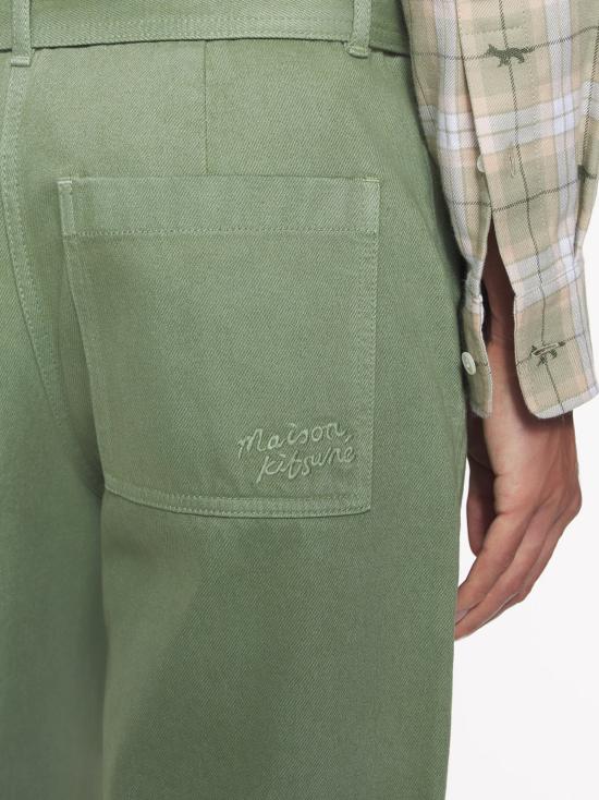 25SS 메종키츠네 스트레이트 팬츠 OM01104WD4012 0077 TURF GREEN - MAISON KITSUNE
