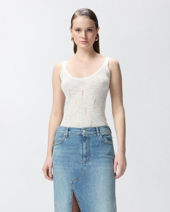 25SS 핑코 민소매 티셔츠 105143A2LPZ05 WHITE - PINKO