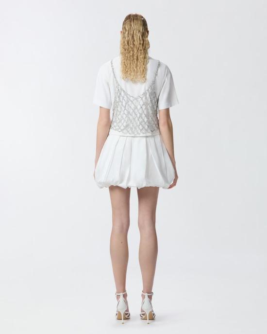 25SS 핑코 숏 스커트 105183A2LDZ04 WHITE - PINKO