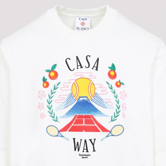 25FW 카사블랑카 긴팔 티셔츠 MPF25JTP29303 CASA WAY MOUNTAIN WHITE - CASABLANCA