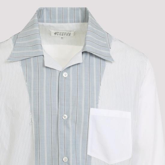 25FW 마르지엘라 긴팔 셔츠 S50DT0056 MTN074 961 WHITE STRIPED BLUE - MAISON MARGIELA